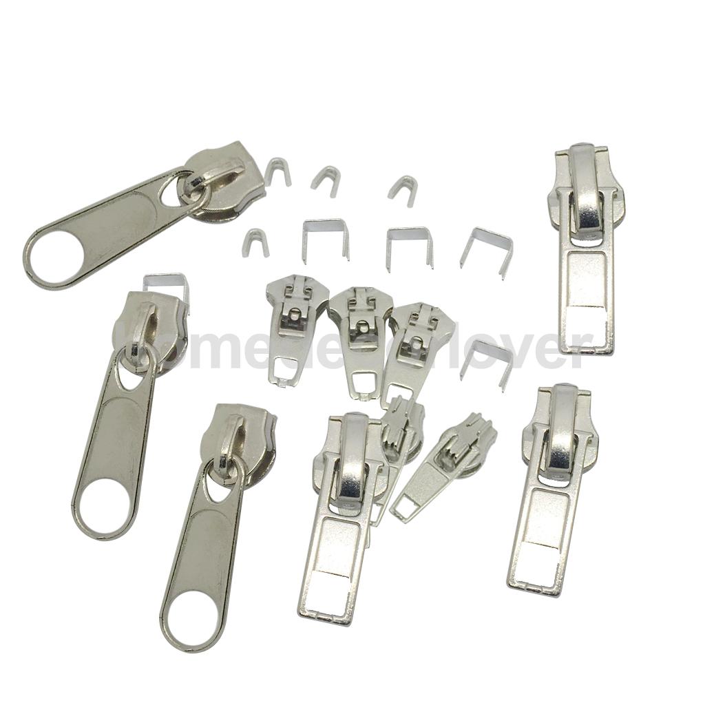 Kit de reparación de cremalleras, set de 22 piezas con tope de cabeza y cremallera