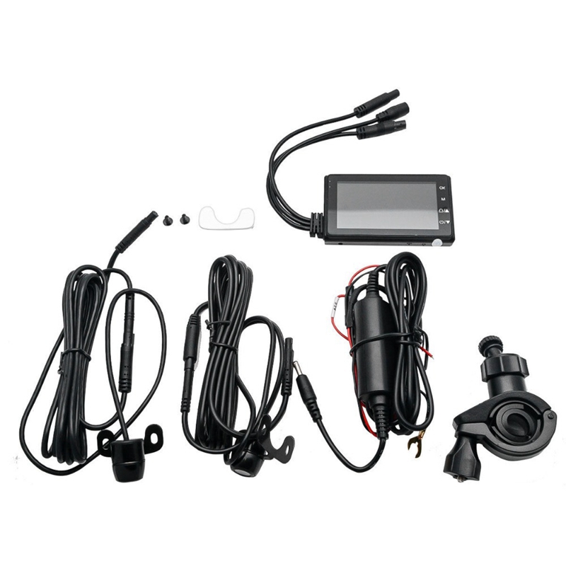3 Inch Motorfiets Dvr Sprint Camera Full Hd 1080 P/720 P Lcd Dual Camera Voor en Achter View spiegel Waterdichte Camera Gps G-Sensor