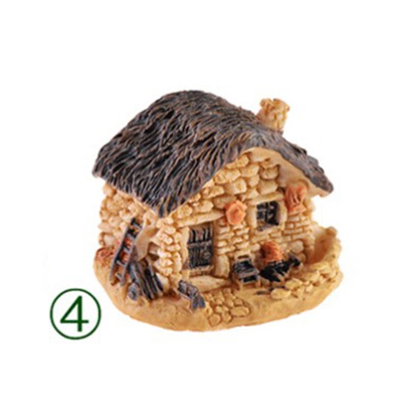 Micro Dorp Steen Huizen Miniatuur Tuinieren Landschap Diy Bonsai Ambachten Bureau Ornamenten Accessoires Voor Tuin Decor: 4