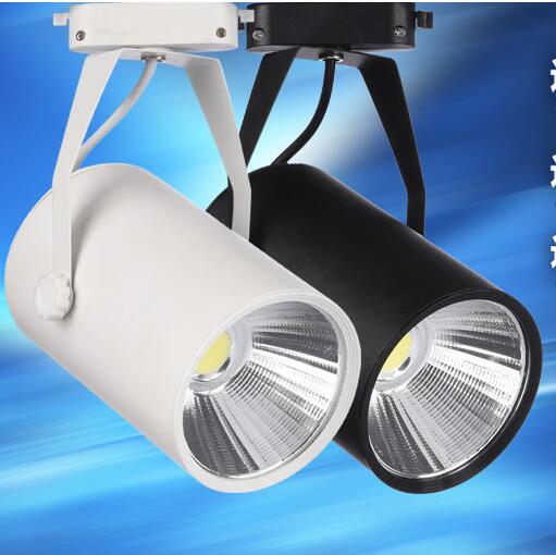 15w Led track light supplier white/black housing avaible COB spot showroom track lights two lines wire 110lm/w CE