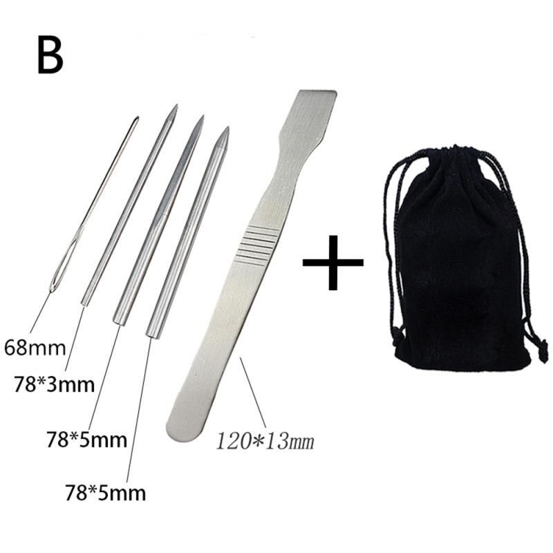 Stainless Steel Parachute Cord Bracelet Lacing Stitching Needles Set Kit Steel DIY Braided Parachute Cord Needles Tool: 03