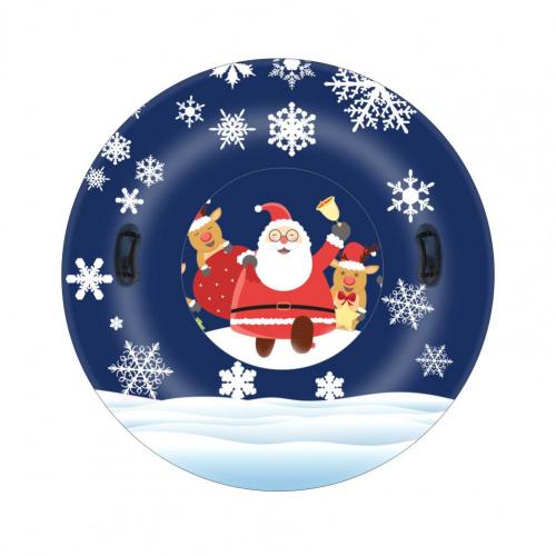 55% Inflatable Snow Sled Reusable PVC Xmas Snowman Sledding Tube for Family: Santa Claus