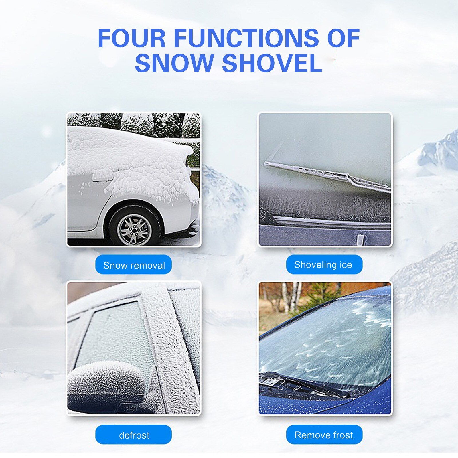 40 #2 In 1 Ice Borstel Auto Voorruit Voertuig Sneeuw Ijskrabber Sneeuw Borstel Schop Removal Brush Winter Gereedschappen voor De Auto Universele