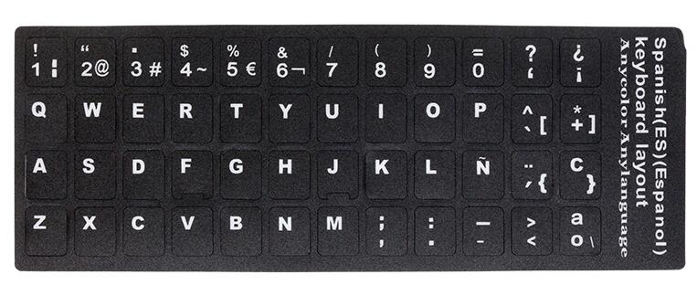 Sr standard spansk språk 7 typer tastatur klistremerker layout knapp bokstaver alfabet for pc bærbar tilbehør datamaskin: Svart ikke lysende