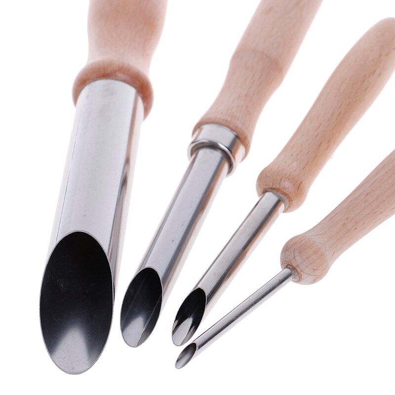 4pcs DIY Molding Engrave Cutter Shape Carve Sculpture Modelling Cut Pottery Punch Hole Clay Ceramic Tool Wax Model Sludge Sculpt