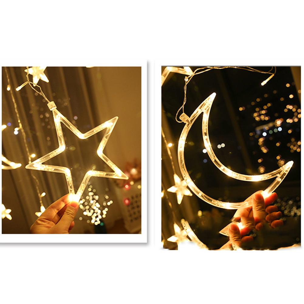 LED Curtain Lamp Fairy String Neon Moon Stars Home Party Xmas Neon Light Night Decor Eight Lighting Modes