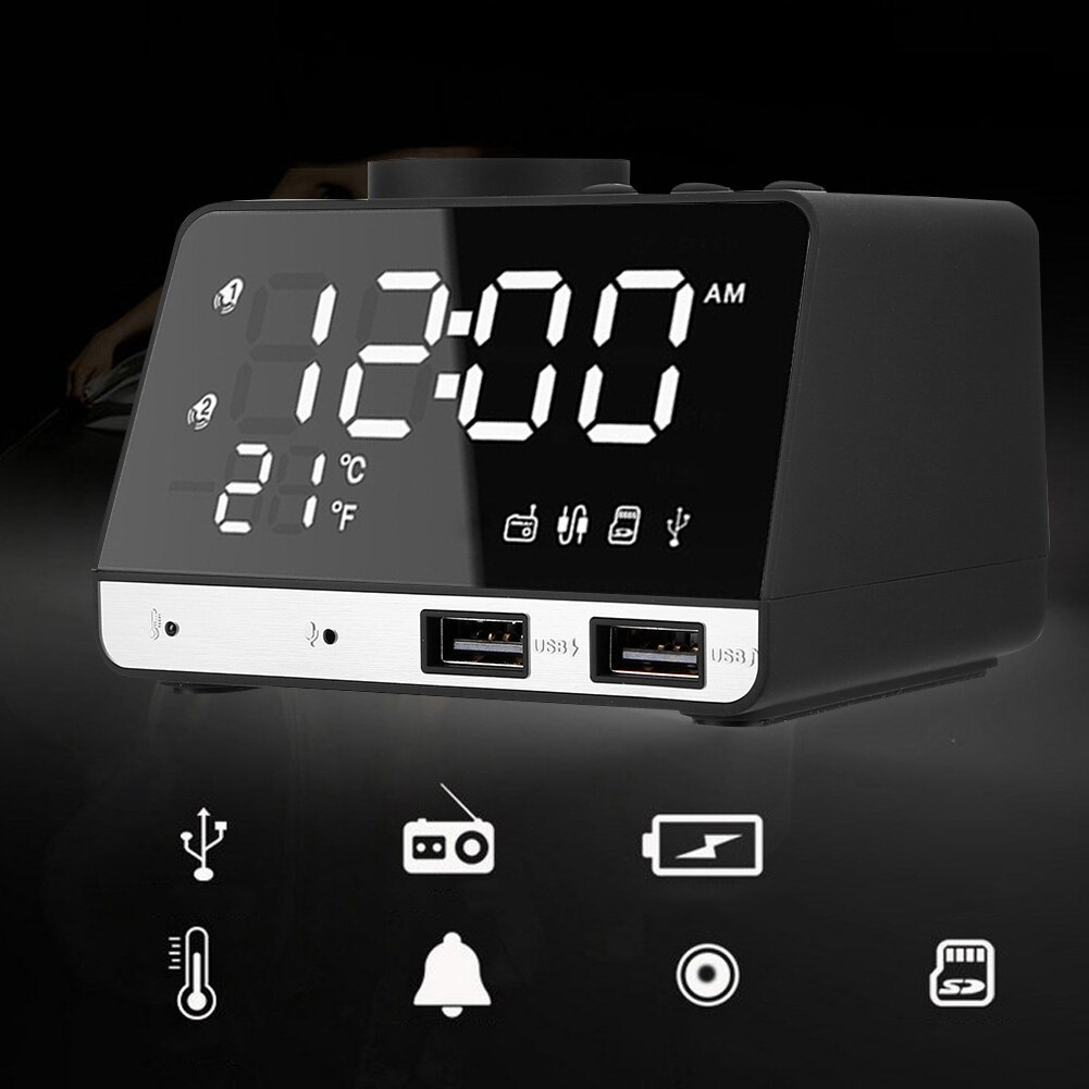 K11 USB Charging LED Digital Electronic Alarm Clock Bluetooth Speaker Audio