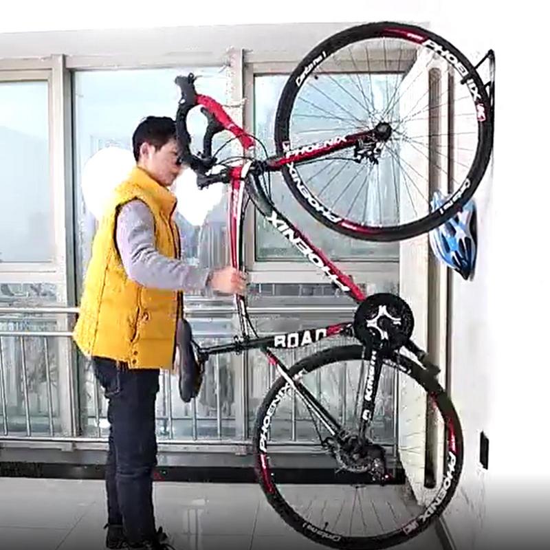 Soporte de pared para bicicleta de 2 piezas, colgador de pared de alta resistencia, sistema Vertical de almacenamiento de 66 libras, para cobertizo interior, para bicicletas de carretera