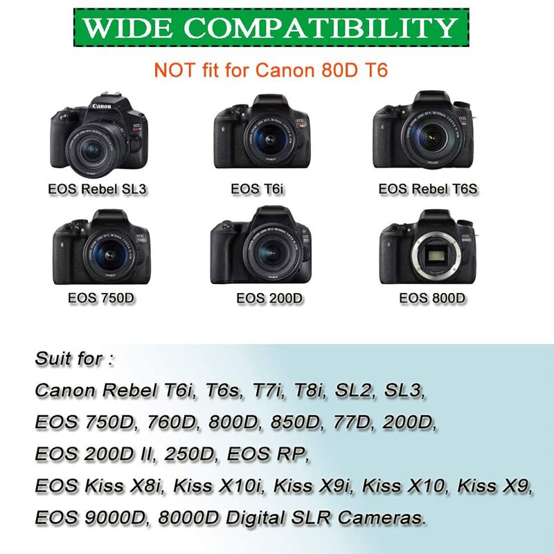 Gonine ACK-E18 AC Power Adapter Supply DR-E18 DC Coupler Charger Kit for Canon EOS 750D 760D 800D Rebel T6i T6s T7i SL3 Cameras