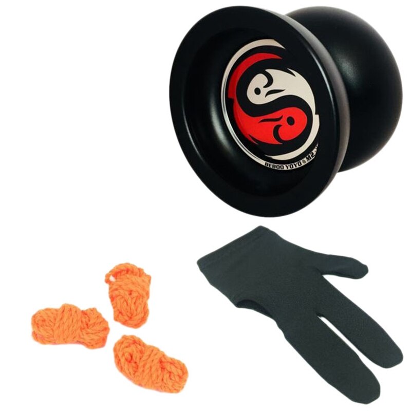 Bebooyoyo Professionele Yoyo M2 Pisce Lichtmetalen Yo Yo Set Jojo + Handschoen + 3 Touwen Klassieke Speelgoed: Default Title