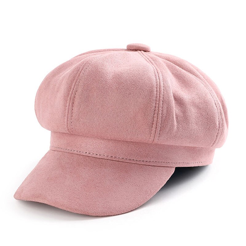 Women Beret Cap Female Retro Casual Painter Hat Japanese Octagonal Adjustable Solid Color Newsboy Caps: D