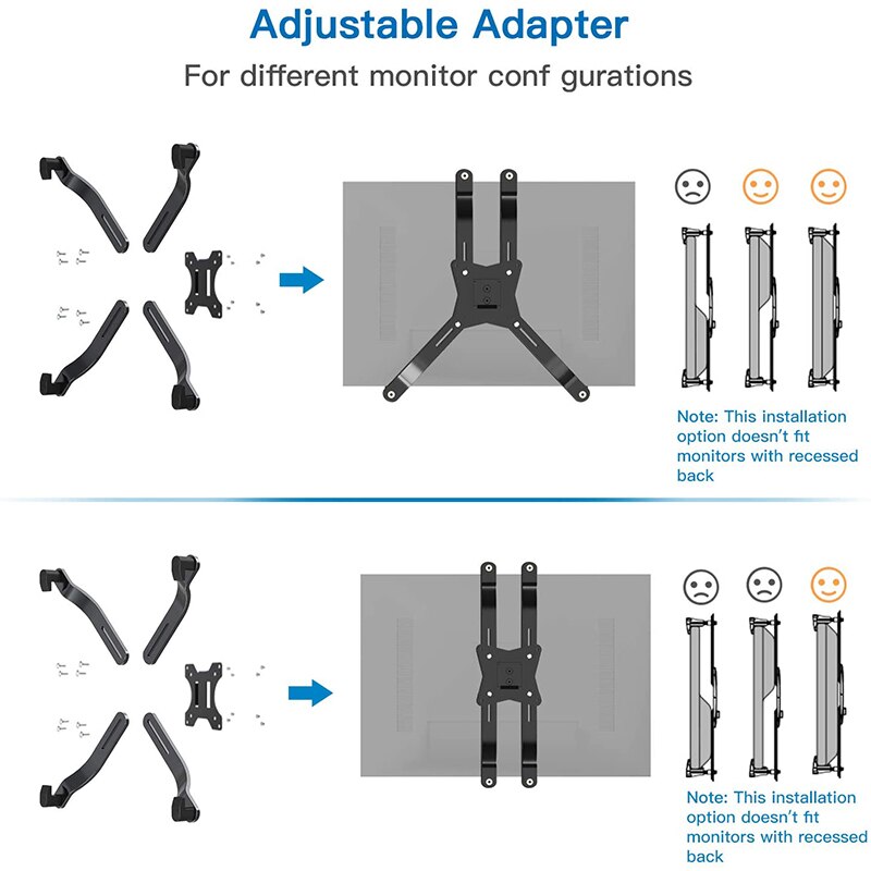 -Dual Arm Monitor Stand Vesa Beugel Adapter Monitor Arm Montage Kit Voor Sn 18 Tot 27 Inch, 75Mm En 100Mm