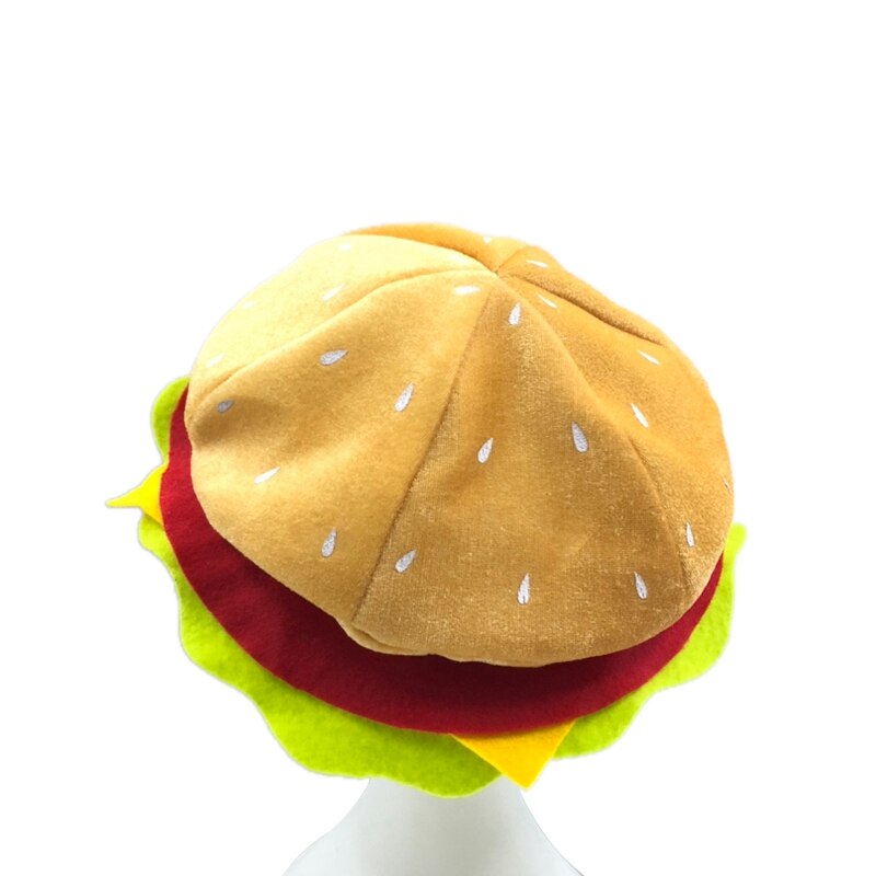 Funny Hamburger Hat,Fun Fast Food Hamburger Hat,Pizza Party Supplies Decorations,Crazy Silly Hat for Halloween