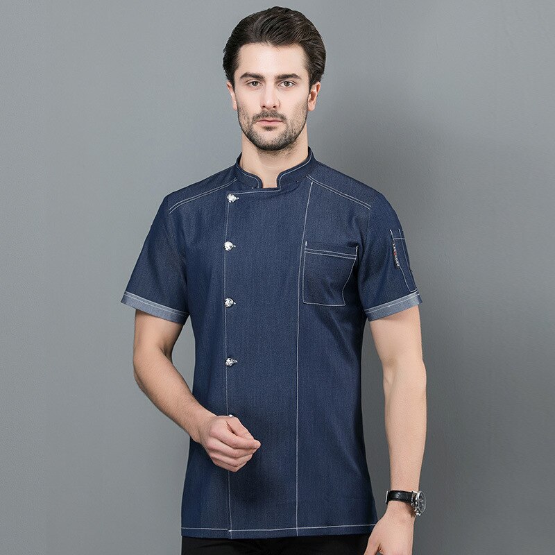 Kleding korte mouwen heren hotel keukenkleding werkkleding zomer barbecue hotpot winkel bakkerij banketbakkerij kantine