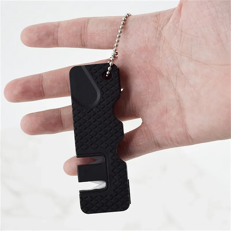Multifunktion aler Messers chärfer einfaches Hartmetall messer Schleifstein tasche Keramik schärfer Scherens chärf messer Zubehör