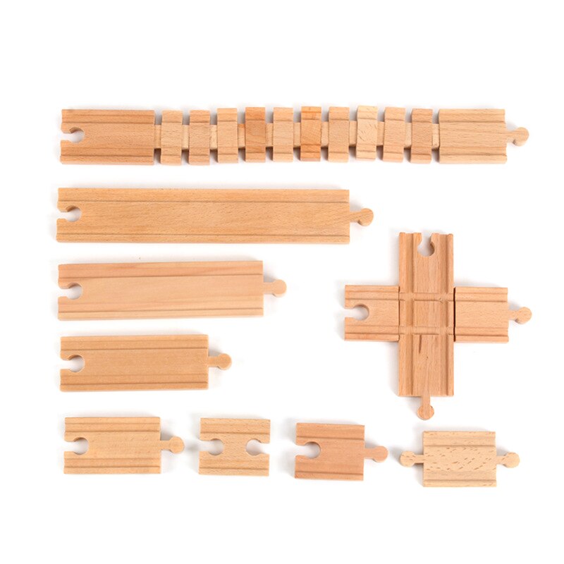 Wooden Train Track Accessories Railway Compatible with Wood Trains Wood Tracks Railway Toys for Kids AN88