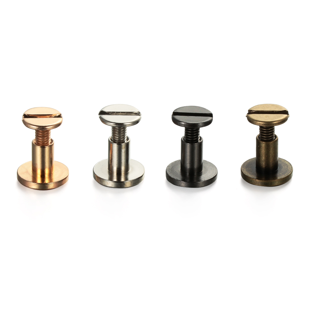 10pc 5/6.5/8mm solida band nitar skruv läder hantverk spik bult bokföring runt huvud skruvar bagage hantverk kläder mässing spik