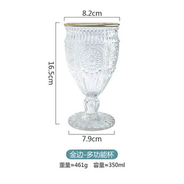 Chic Glas Cup Graveren Bloemen Koffie Mok Thee Beker Wijn Glas Goud Pringting Transparant Kristal Thuis Drinkware Huwelijkscadeau: style 3