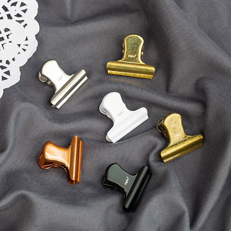 Trombone rétro en métal doré Bronze, 1 pièce, petit trombone, Clip de reliure pour Photo, Message, fichier, billet, papeterie scolaire et de bureau sl2570