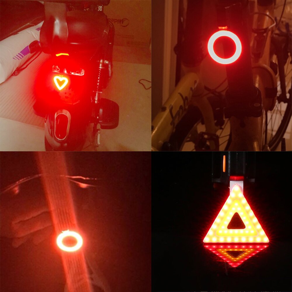 Cykel lys usb genopladeligt cykel lys led lampe lommelygte hale bageste cykellys til mtb sadelpind cykeltilbehør