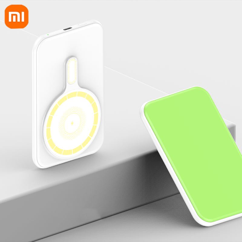 Xiaomi 5000 mah magnetisk trådløs oplader powerbank magsafe eksternt batteri super hurtig opladning powerbank til iphone 15 16: Rød