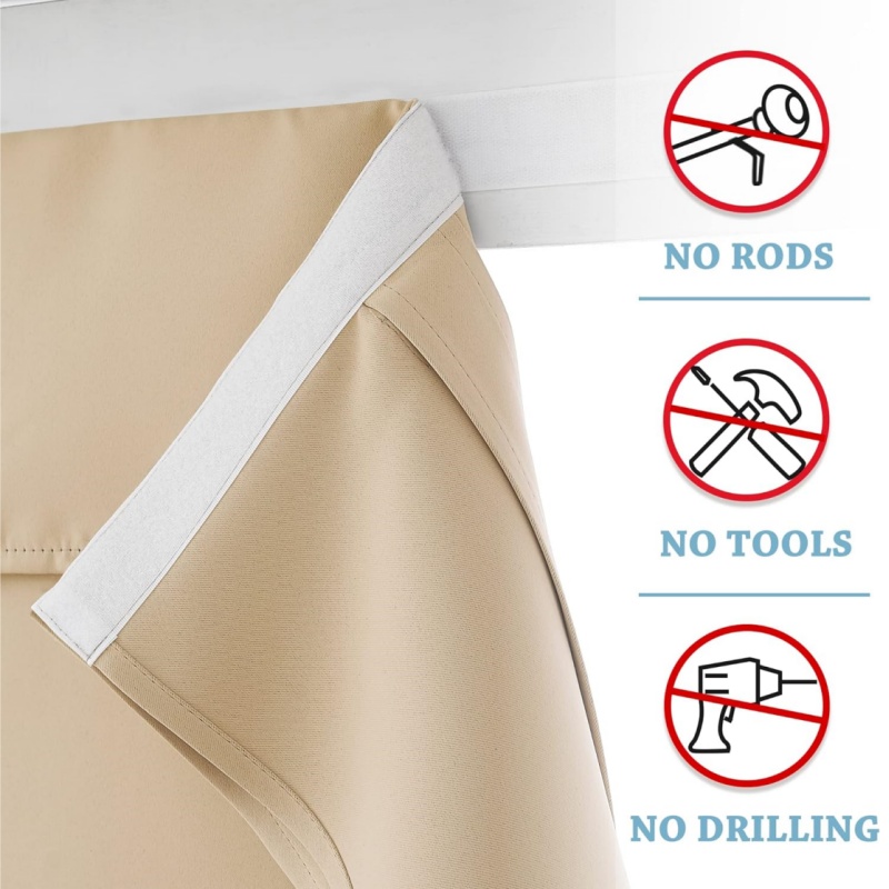 Door Curtains Blackout Self Stick Tie Up Shades Door Window Curtains Thermal Insulating Privacy Kitchen Living Room Curtains