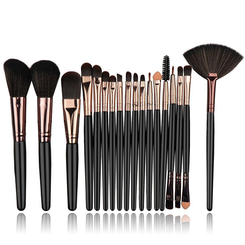 Lemoda-Juego de brochas de maquillaje , Kit de pinceles de maquillaje para base en polvo, sombra de ojos, herramientas cosméticas: Rojo