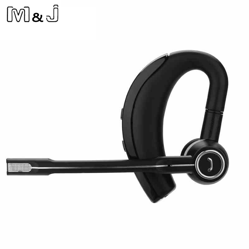 M & J draadloze bluetooth hoofdtelefoon Handsfree business bluetooth headset oortelefoon met microfoon voice control voor sport ruisonderdrukkende