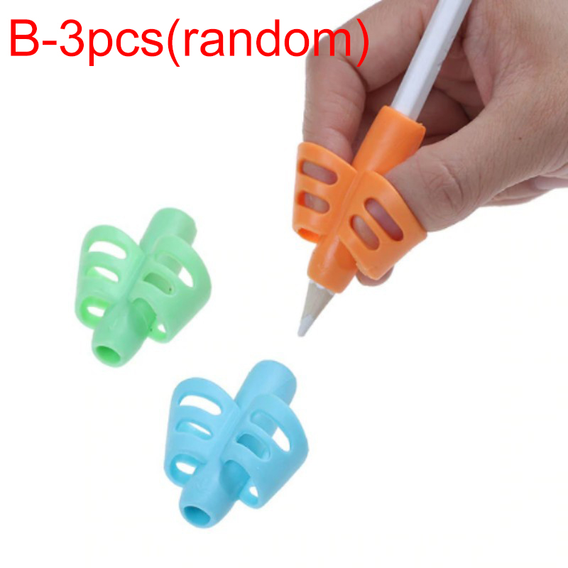 Corrector de escritura con agarre de lápiz, herramienta de corrección de postura de 3 dedos/2 dedos, entrenador, bolígrafo para niños, soportes de agarre para escritura, 12/9/1 Uds.: Rojo