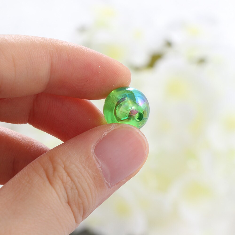 50pcs 8mm Colorful DIY Beads Round Acrylic Handmade Beads with Hole for Craft Making DIY Bracelet Necklace