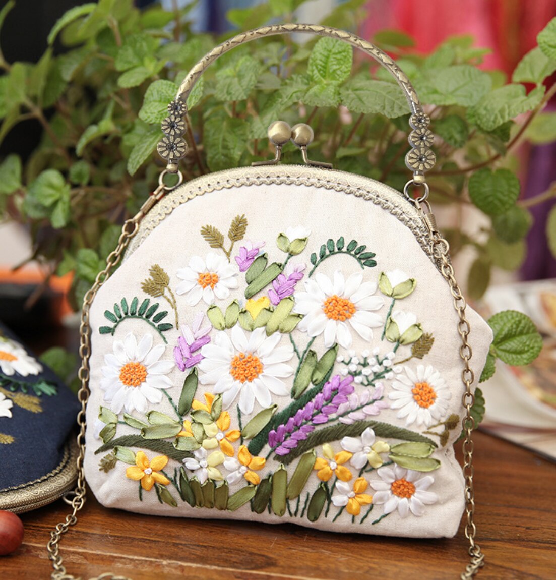 Chinesisch Einfach Stickerei DIY Blume Taschen Brieftasche Handtasche Kreuz Stich setzt Bausatz Hand NäHenne Handgemachte Handtasche Kreative: 13 müssen nähen du selber