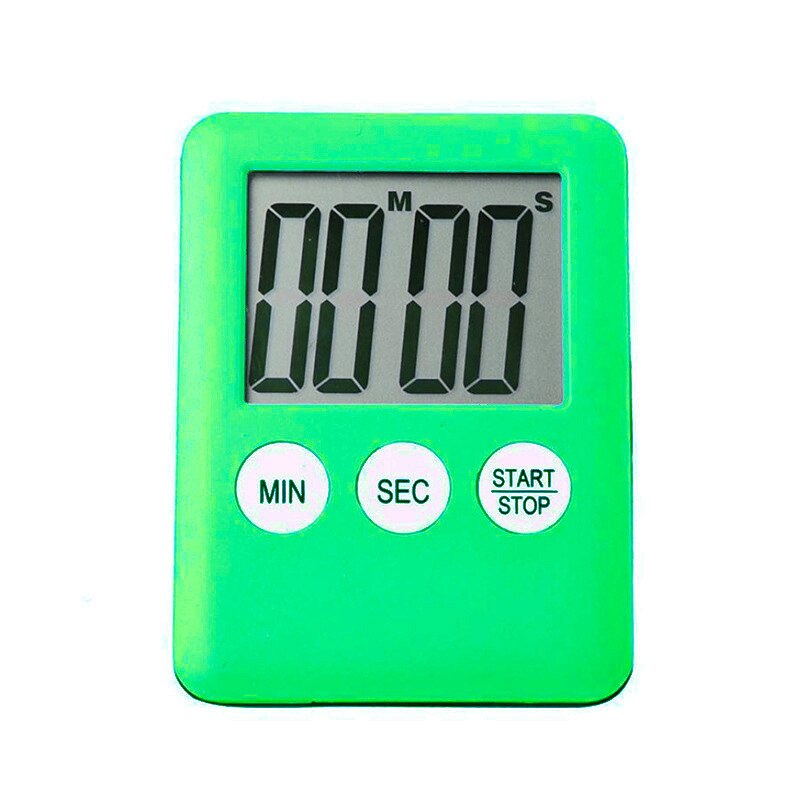 Super Thin LCD Digital Screen Kitchen Timer Square Cooking Count Up Countdown Alarm Sleep Stopwatch Temporizador Clock: green