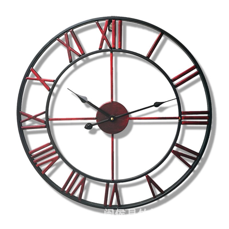 40/47/60/80cm Moderne 3D Große retro Schwarz Eisen Runde Kunst Hohl Metall Wanduhr nordisch Römischen Ziffern Uhr Heimat Dekoration