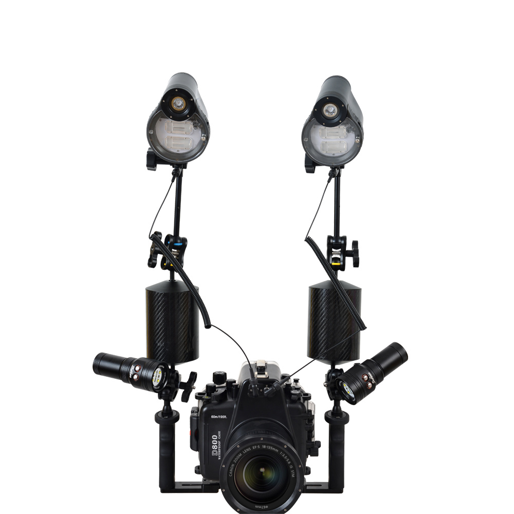 Seafrogs Sync Cord Optic Fiber Cable for INON Sea &amp;Sea Underwater Strobe 1m Female and Male Interface Diving Lighting System