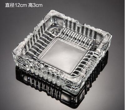 Household crystal glass ashtray personality trend bedroom living room small large ktv bar ashtray pf91801: square middle