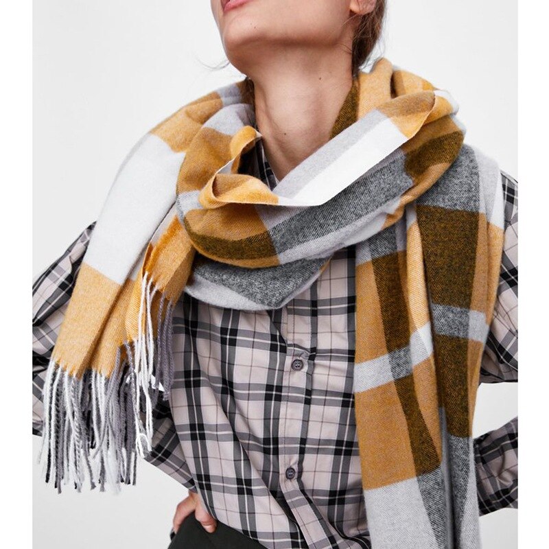 Kasjmier plaid sjaal in herfst en winter imiteert kasjmier omzoomd decoratieve warme sjaal