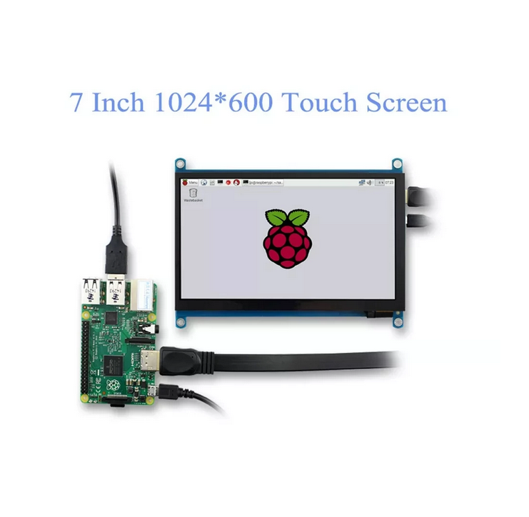 7 Polegada painel da tela de toque ips framboesa display lcd diy monitor toque capacitivo hd display 1024x600 portátil ultra hd display