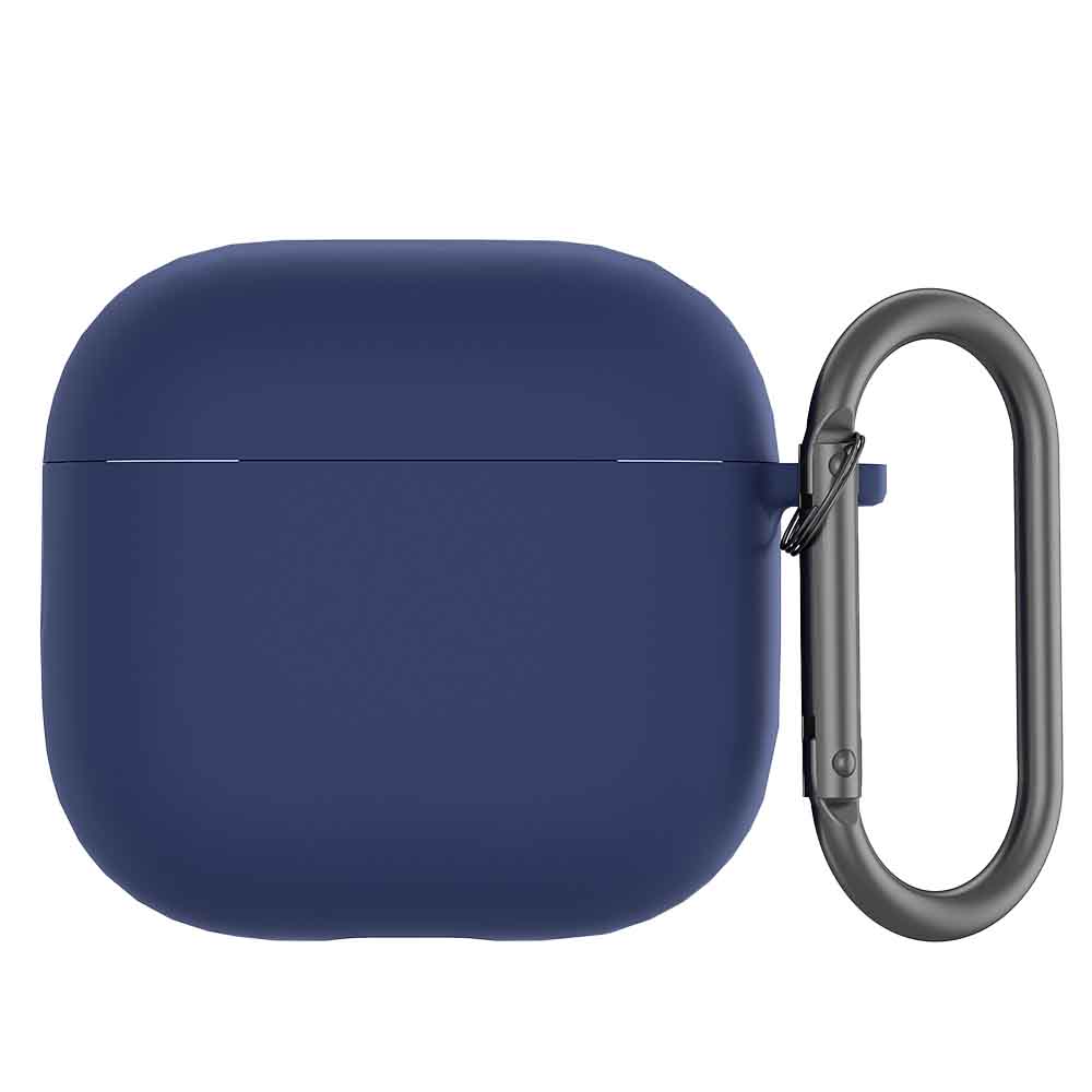 Protège-écouteurs AirPods 4, étui de charge, rangement de protection en caoutchouc souple avec porte-clés, coque anti-rayures: SABLE ROSE