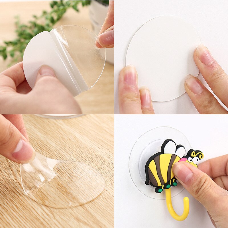 Sucker hook auxiliary tiling wall traceless double-sided paste patch transparent magic paste