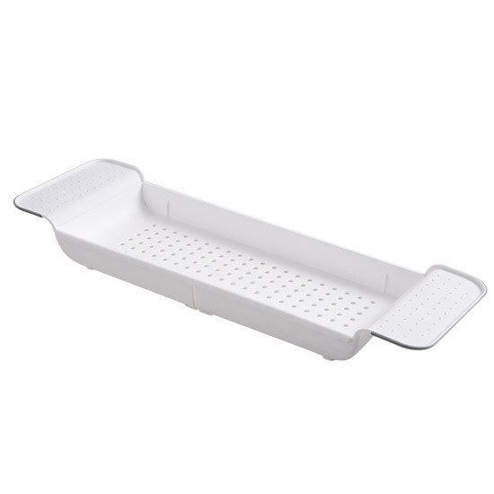 Portable Expandable Bathtub Tray Adults Plastic Bath Organizer Bathroom Stand Bathtub Trays Plateau Baignoire Home Storage XR50: white