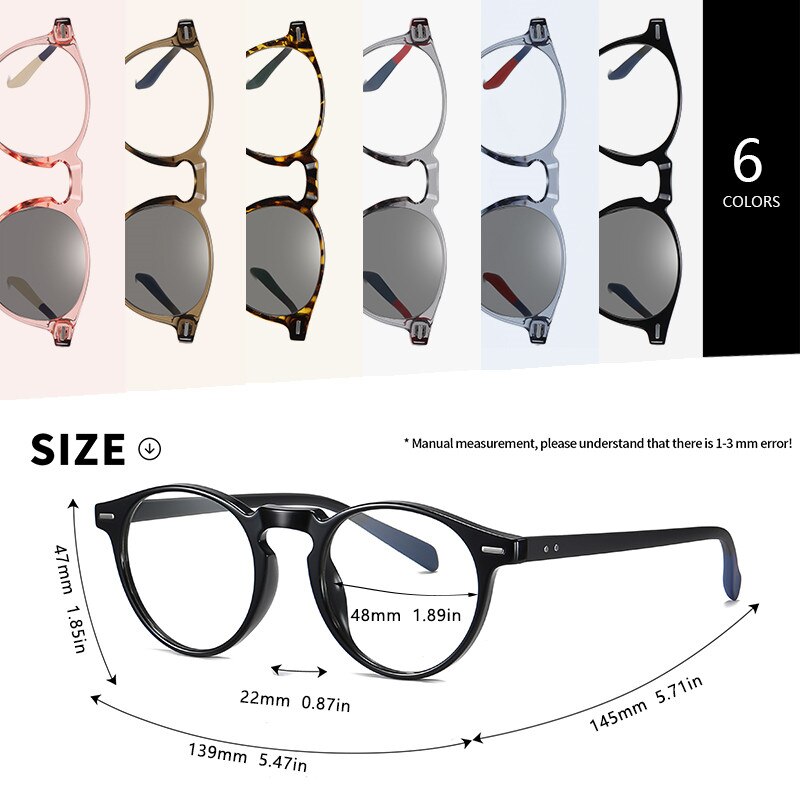 Aofly meekleurende bril voor dames, ronde anti-blauw licht bril voor dames, vintage optisch montuur, computerbril op sterkte  uv400