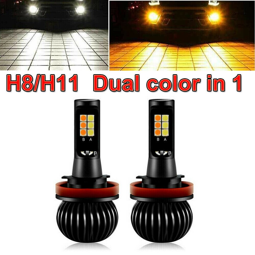 Conversie Auto Verlichting Lampen 2 stuks High Power 160W Mist Lampen Wit Amber Dual Kleur Vervanging