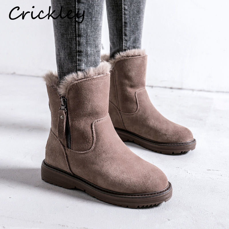 Winter freundlicher Mädchen Martin Stiefel Wildleder Plüsch Warme Bequeme Knöchel Stiefel für freundlicher Mädchen Pelz Stiefel Mädchen Schnee Stiefel