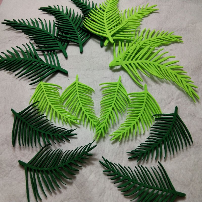 16 stycken zyokra märke blandat stort litet grönt blad filttyg handgjort nonwoven dekoration diy filttyg
