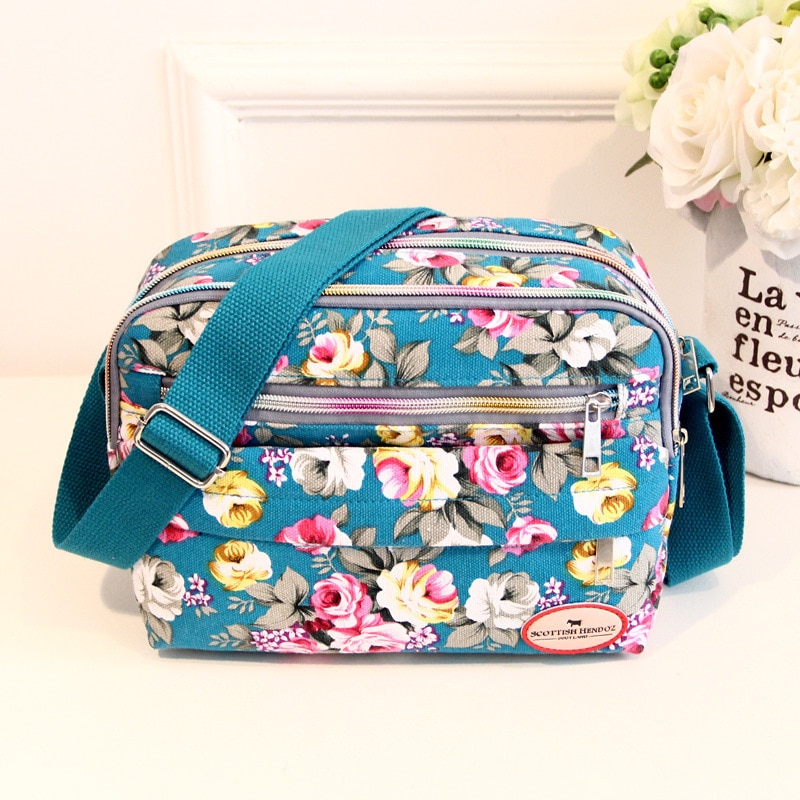 Dolove bolsas de lona de ombro femininas, pequena bolsa quadrada multifuncional de lona de tamanho grande 2020: lake blue