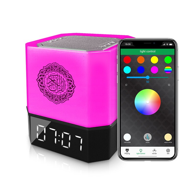 Bluetooth Koran Speaker Touch Lamp Led Regenboog Kleine Islamitische Koran Wekker Luidspreker Contact Sensor Ondersteuning MP3 Tf Card