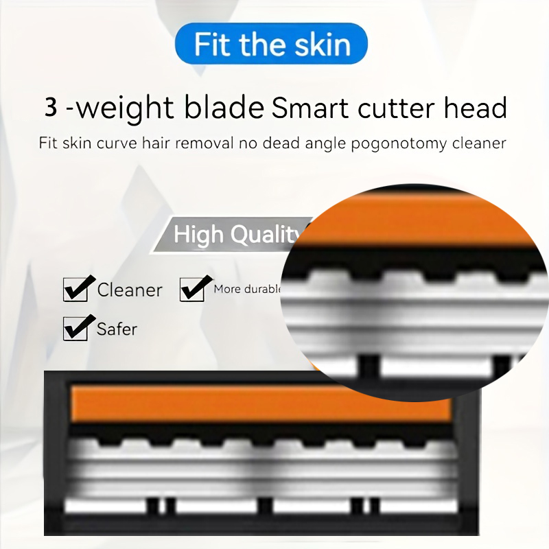Lames de rasage pour hommes lame à trois couches rasoir de barbier rasoir de sécurité réutilisable lame importée lames de changement de tête multi-outils