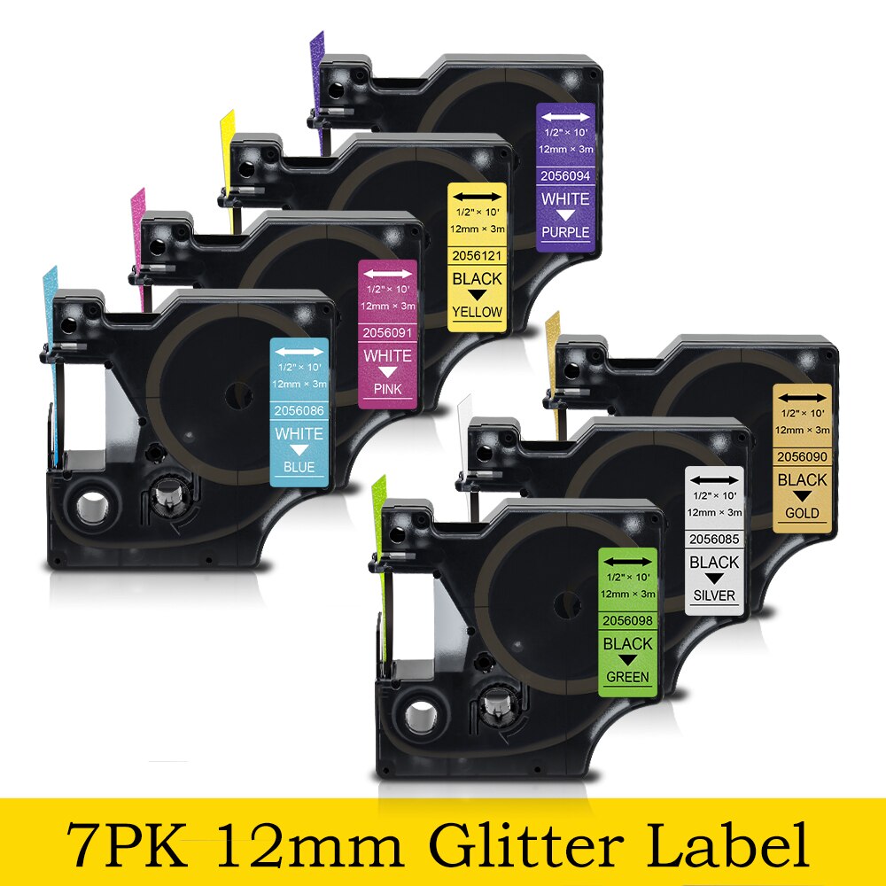 Hard Case Voor Dymo Labelmanager 160 280 Colorpop Label Printer Eva Doos Dragen Beschermende Case Tas Voor Dymo D1 45013 label Tape: 7PK Glitter Label