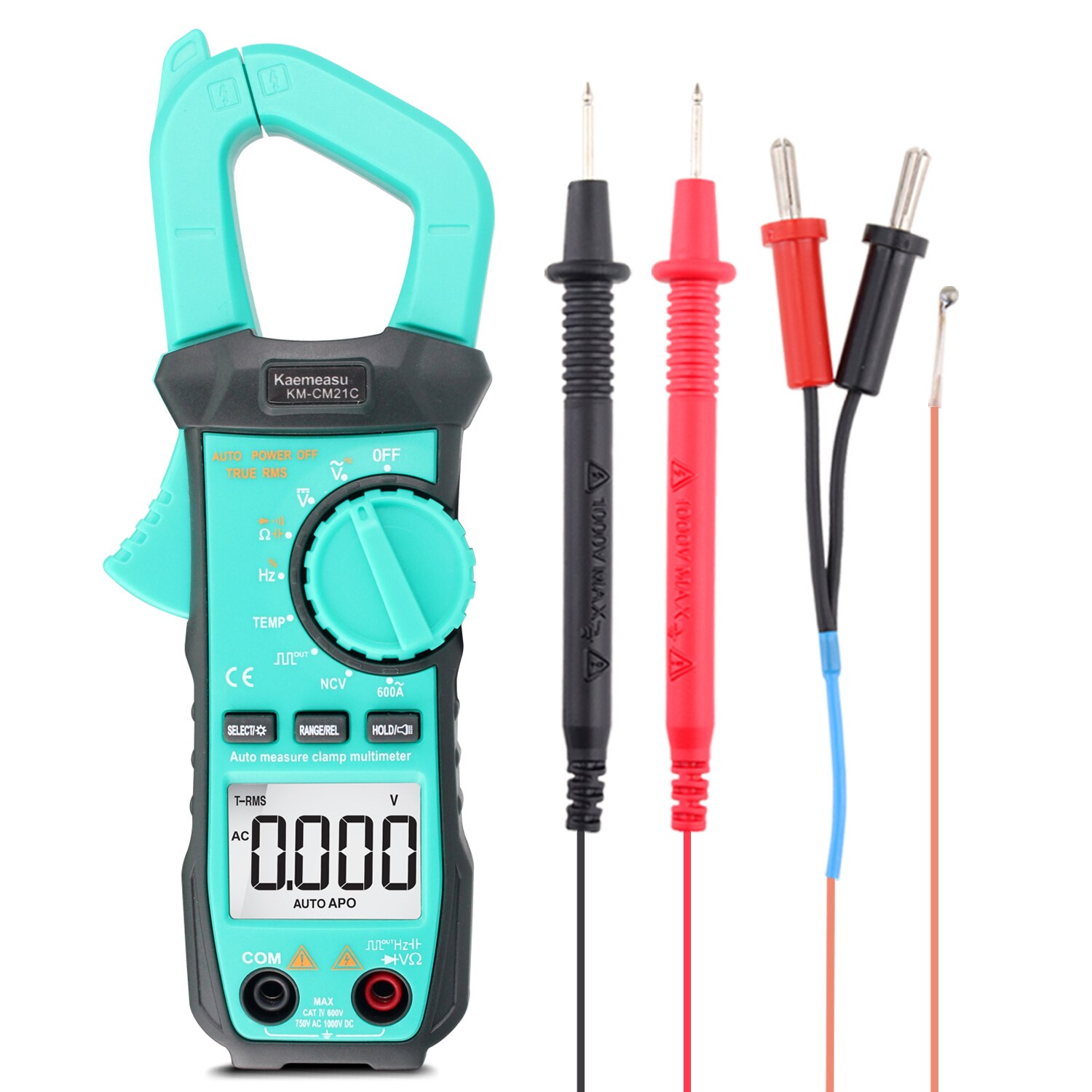 Digital Clamp Meter AC Current Clamp Multimeter AC DC Multi Tester Automatic Range True RMS High Precision Multimeter KM-CM21C