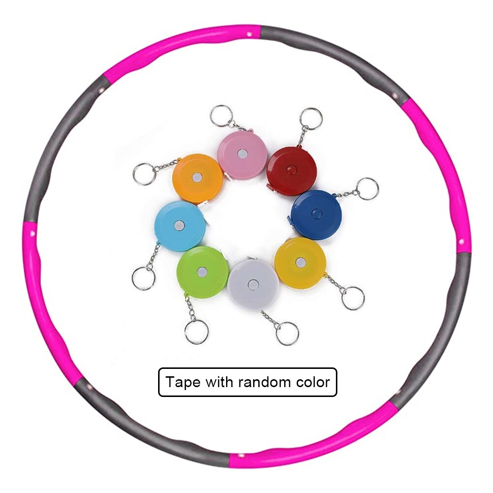 Multicolor Safety Fitness Hoop Removable Fitness Sport Hoop Foam Padded Gymnastic Hoop With Tape Measure Exercise Burns Fat: Red